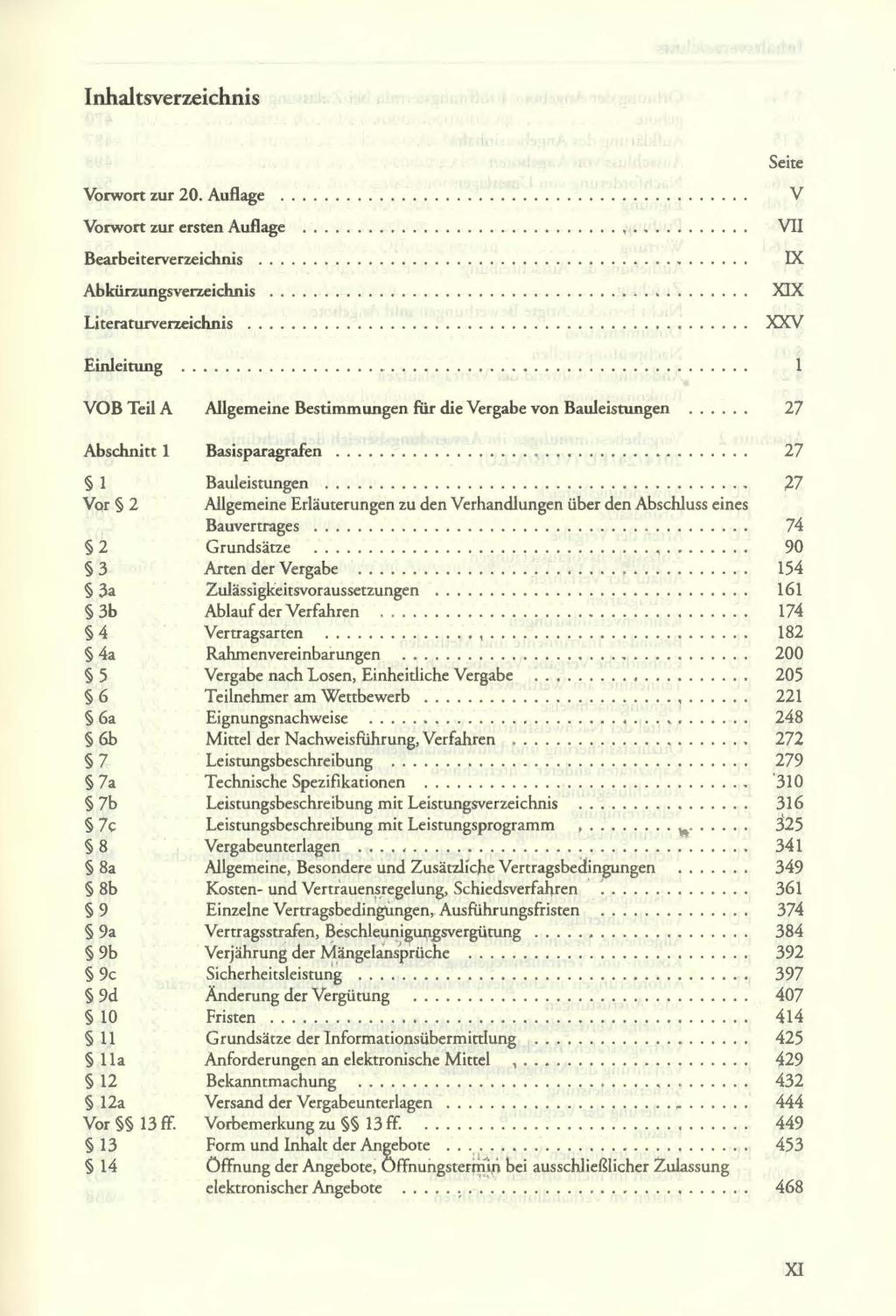 Inhaltsverzeichnis Vorwort zur 20. Auflage........................................... Vorwort zur ersten Auflage.............................,.......... Bearbeiterveruichnis............................................ Abkürzungsverzeichnis.