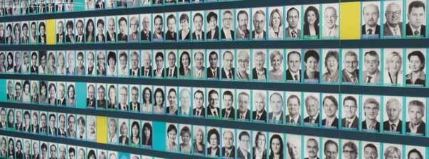 751 Abgeordnete hat das Europaparlament. Ihre Porträts sind im Besucherzentrum in Brüssel zu sehen.