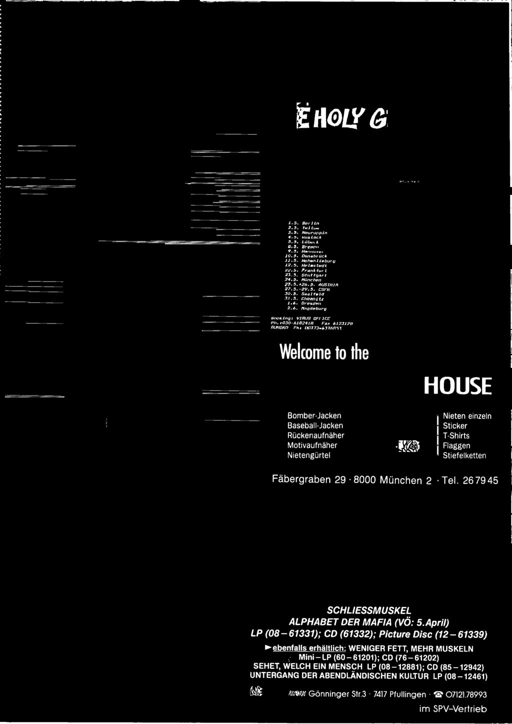 A p r il) L P ( 0 8-6 1 3 3 1 ); C D ( 6 1 3 3 2 ) ; P ic t u r e D is c ( 1 2-6 1 3 3 9 )»-ebenfalls erhältlich: WENIGER FETT, MEHR MUSKELN M in i-l P (60-61201); CD