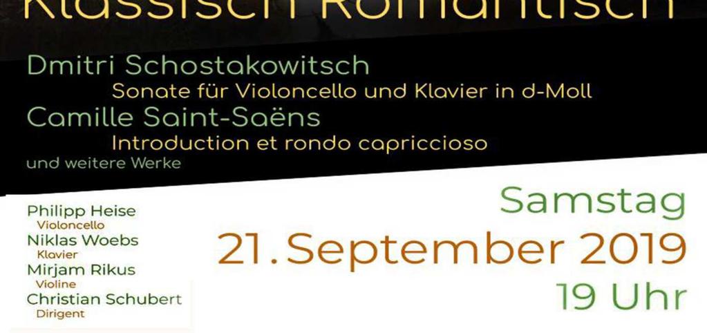 Oktober Sonate in a Camillo Schumann Orgel - Rainer Köhler Samstag, 2.