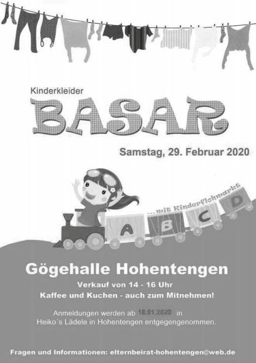 Hohentengen-Mengen-Ennetach-Scheer lädt am Donnerstag, 19. März von 17.00 21.00 Uhr ins kath. Gemeindehaus, Hauptstr. 32 in Hohentengen ein.