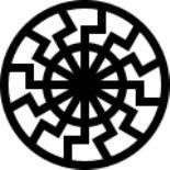 65. Schwarze Sonne Das zwölfspeichige Sonnenrad wird noch immer in der rechtxextremen Szene gebraucht. Man findet das Symbol als Bodenornament im Obergruppenführer-Saal der Wewelsburg.