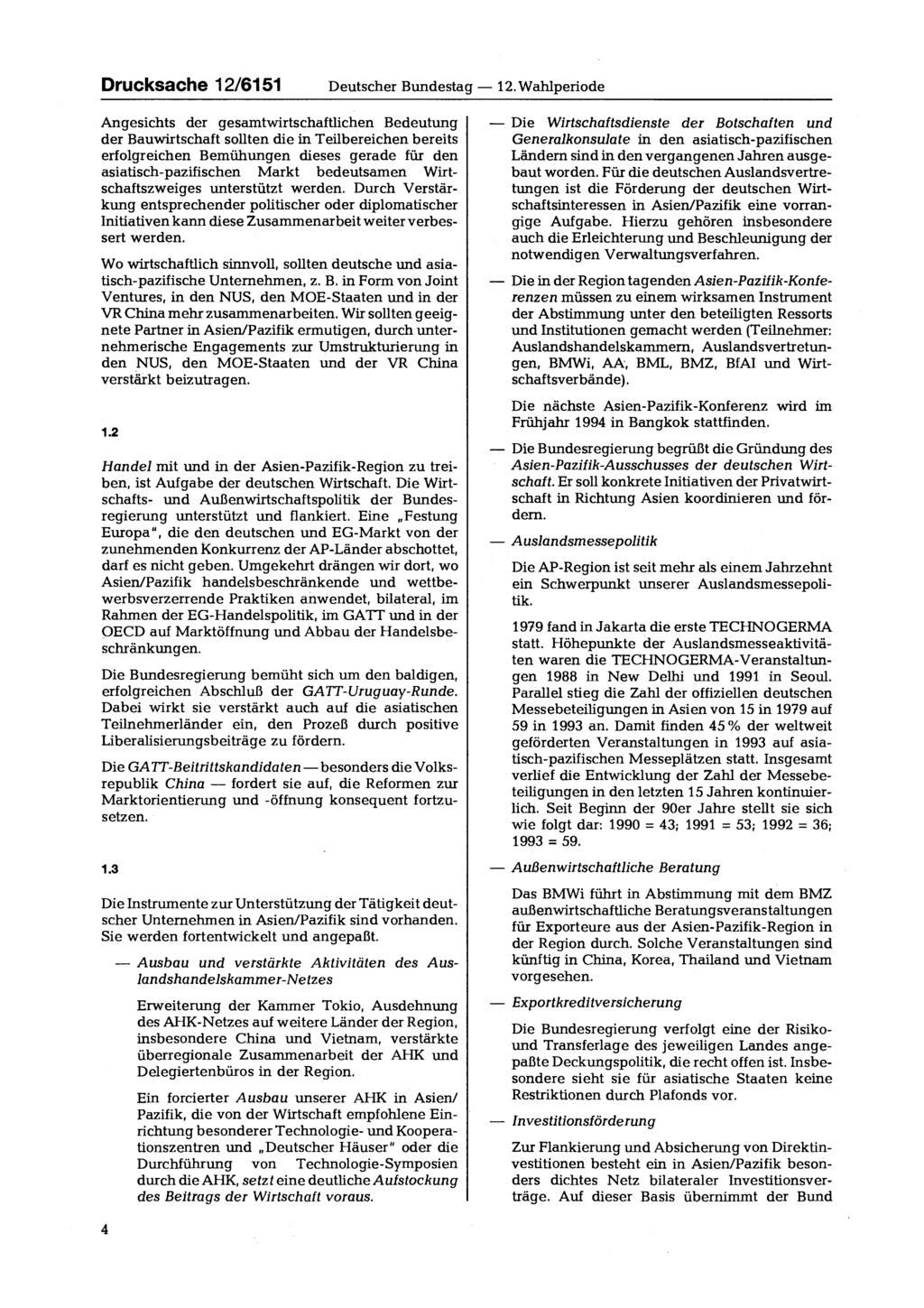 Drucksache 12/6151 Deutscher Bundestag 12.