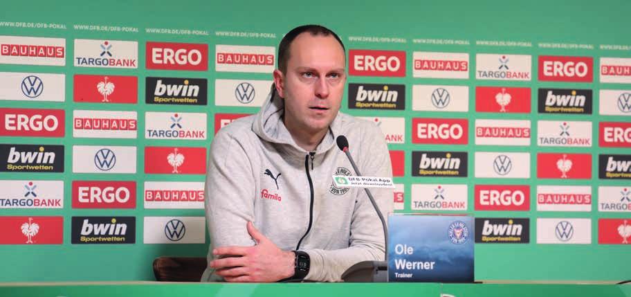 VORBERICHT Für beide Mannschaften etwas ganz Großes Holstein Kiels Cheftrainer Ole Werner vor dem Viertelfinale des DFB-Pokals.