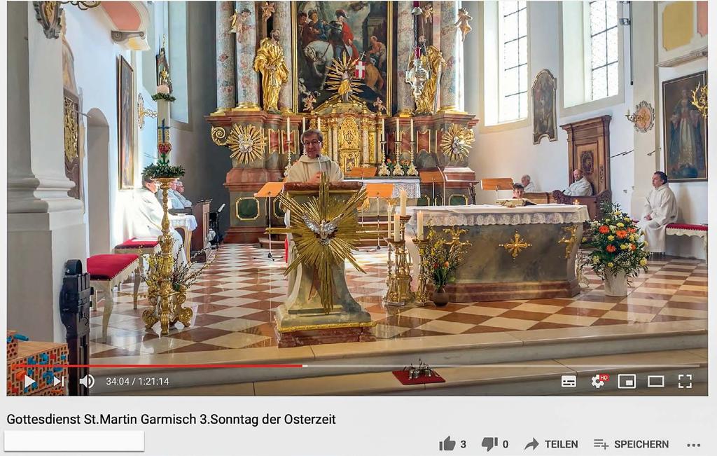 Gottesdienste im Livestream PFARRVERBAND Korbinian Glatz Werdenfels-Gymnasiums übertragen, um den Angehörigen, welche keinen Platz in der neuen Pfarrkirche fanden, eine virtuelle Teilnahme zu