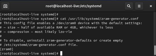 Report Vorschau: Fedora 33 7 Falls Sie zram nicht nutzen wollen, entfernen Sie das Paket zram-generator-defaults.