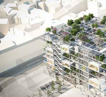 Von Peter Nestler C_ZOOMVP In Wien geht IKEA neue Wege: Unmittelbar neben dem Westbahnhof entsteht bis Ende August 2021 ein siebengeschossiges, innovatives Einrichtungshaus mit begrünten Fassaden und