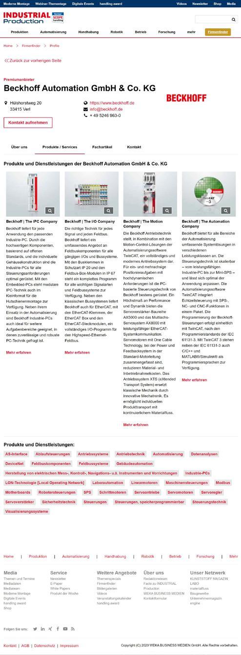 INDUSTRIAL Production Kompass INDUSTRIAL Production Kompass Ihr Wegweiser in der Industrie Industrial Production Kompass bietet alles auf einen Blick: Produkte und Dienstleistungen, Webinare,