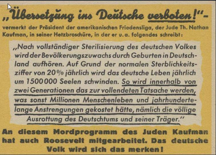 Der Kaufmann-Plan Wie er Deutschland vernichten wollte Der deutsche Publizist Julius Streicher wurde am 16.