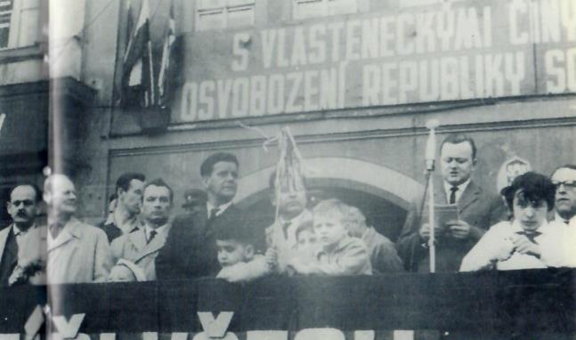 Parade in Litoměřice zum Internationalen Kampftag der Arbeiterklasse im Jahre 1967
