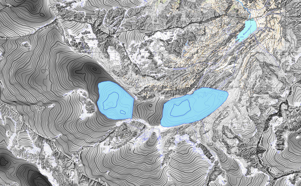 Fallstudie Oberhasli rait apparaître vers 2050 à une altitude de 2'440 m s.m. (Fig. 82). Pour les différencier, ils sont respectivement nommés Gauli aval et Gauli amont par la suite.