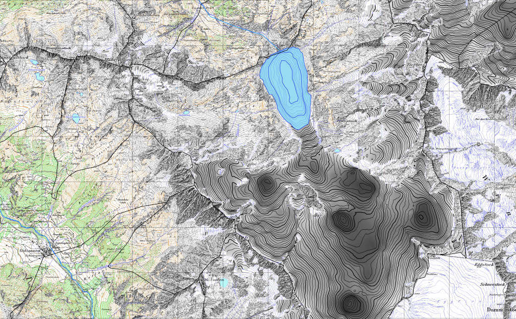 Neue Seen als Folge des Gletscherschwunds 150 hm 3. Ce barrage pourrait être construit dès aujourd hui. La Fig.