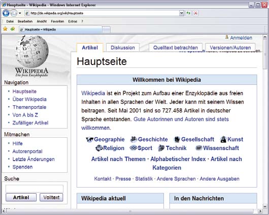 Suche nach seriösen Informationen im Netz 04. Ein Lexikon im Internet Vor unser aller Augen und zum Teil mit unserer Mitwirkung vollzieht sich ein Großprojekt namens Wikipedia.