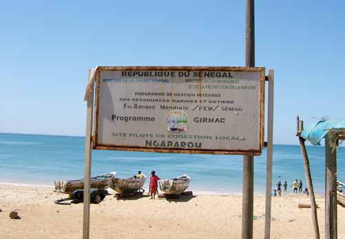 Teil 4: Zahlenmässige Reduktion des Fischleids Bild: Eines der Meeresschutzgebiete an der senegalesischen Küste, welche Regierung, Fischerverbände und NGOs mit Unterstützung der Weltbank eingerichtet