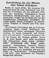 Befehl von Generaloberst Serow; ab März 1946 Schauspiel und Regie am Deutschen Theater Berlin; teilweise Entnazifizierung; 1947-55 Generalintendant an den Städtischen Bühnen Düsseldorf, 1955-63 am