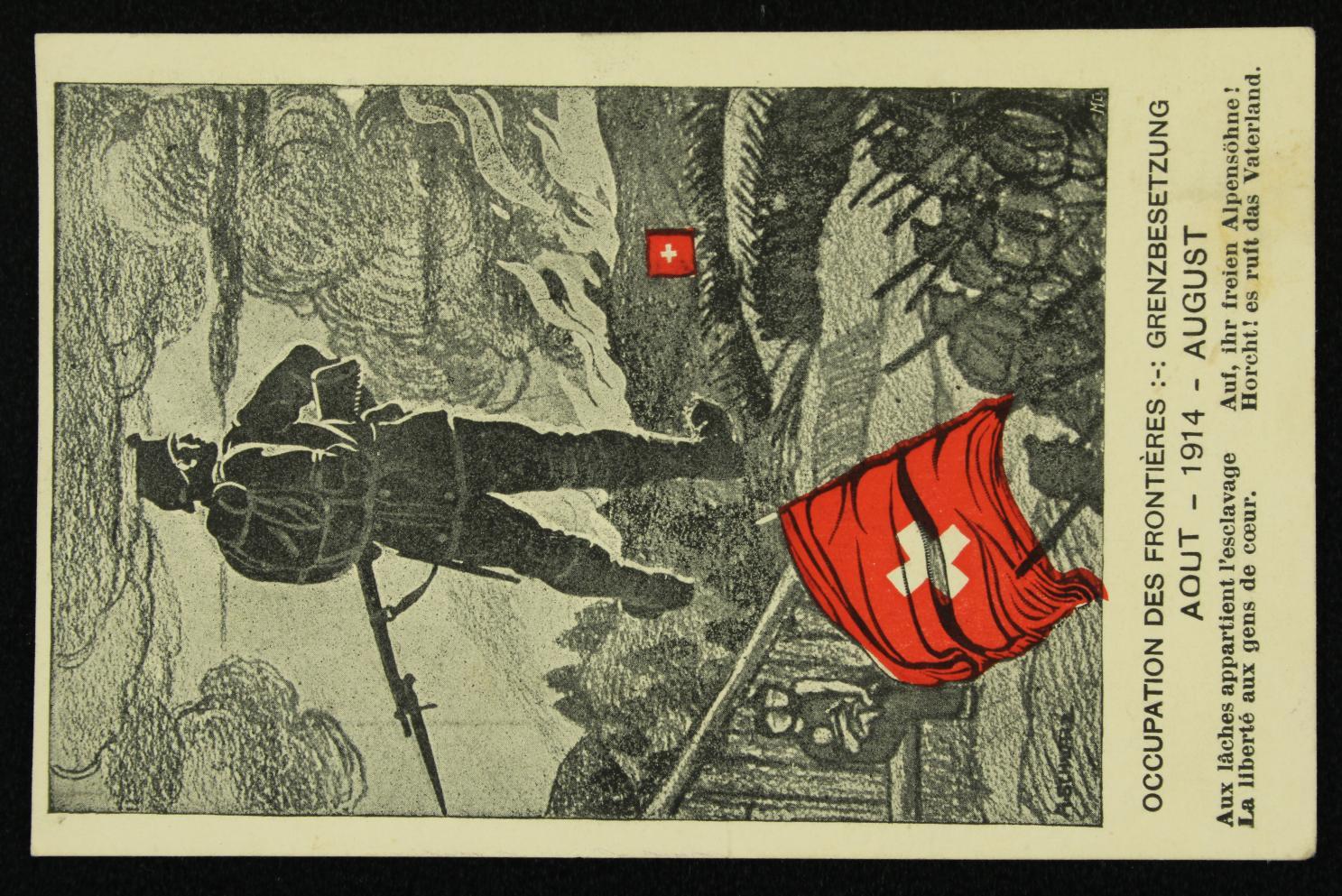 Feldpostkarten aus der Schweiz s/w-lithografie mit