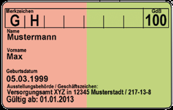 Klasse ohne zusätzliche Fahrkarte mit dem grün-orangen Schwerbehindertenausweis und dem Beiblatt mit gültiger Wertmarke genutzt werden.