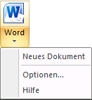 Um weitere Informationen zum Verwenden der Zusatzanwendung Microsoft Word Output zu erhalten, klicken Sie im Dropdown-Menü auf Hilfe.