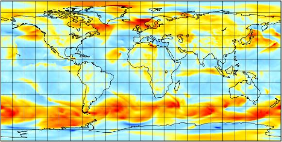 Zeitliche Abfolge globaler Wetterkarten Nutzbar für Klimaforschung und lokale