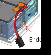 Während des Andockens des Moduls sollte sich das Batteriekabel nicht im Rahmen der Batterieregion verfangen.