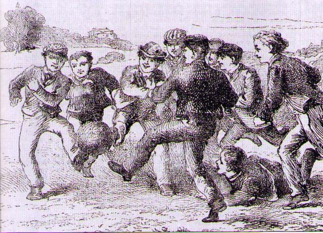 1874 Das erste Fußballspiel in Braunschweig An einem kühlen Herbstnachmittag des Jahres 1874 versammelten sich vor den Toren der Stadt Braunschweig auf dem Kleinen Exerzierplatz die Schülern des MK