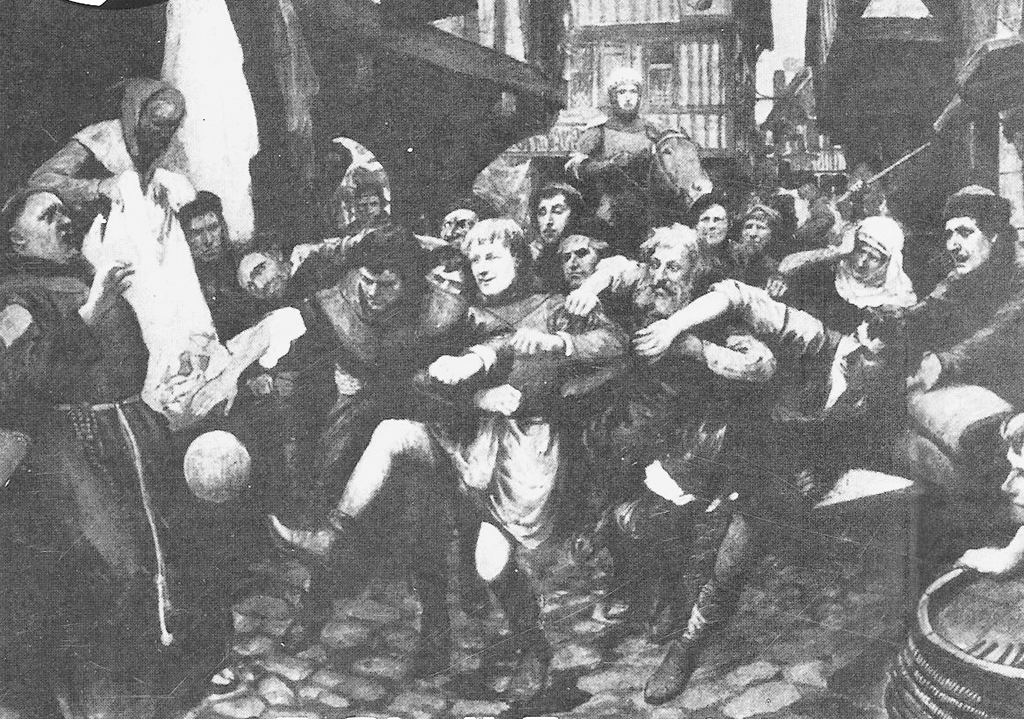 Ca. 1800 Wüster Straßenfußball in England im 19. Jahrh. Der FoIk Football oder Village Football war ein Volksspiel im wahrsten Sinne des Wortes.