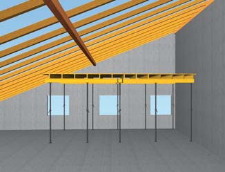 Die Tragkonstruktion allein gilt nicht als Dach, sie muss jedoch vorhanden sein, bevor die Dachhaut montiert werden kann.