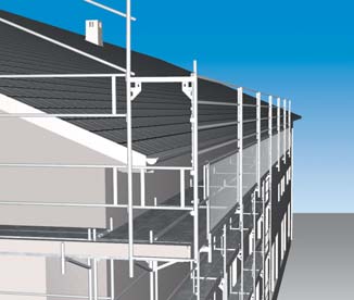 3 Absturzsicherungen auf geneigten Dächern (ab 10 Neigung) 3.1 Absturzsicherungen am Dachrand 3.1.1 Spenglergang und Dachdeckerschutzwand (BauAV Art.