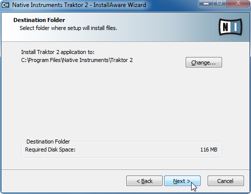 Software-Installation Installation unter Windows 2.3.3 Bestätigung des Installationspfads Das Fenster des Installationsprogramms mit eingeblendetem Installationsort der Software.