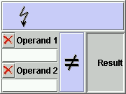 NEQ (Ungleich) Eingänge Operand1 Operand2 Erste Prozessvariable, die in den Vergleich einbezogen werden soll. Anstelle einer Prozessvariable kann in dem Textfeld auch eine Konstante angegeben werden.