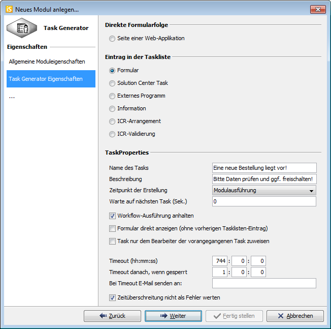 Web-Applikation in inubit Workbench entwickeln Eigene Web-Applikation entwickeln 145 Die Ausgangsnachrichten dieses Task Generators werden nicht weiterverarbeitet, daher sind Struktur und Inhalt der