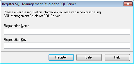 12 Um Ihre eingekaufte Kopie von EMS zu registrieren, SQL Management Studio for SQL Server führen Sie bitte die folgenden Schritte aus: Erhalten Sie die Benachrichtigunsmail mit