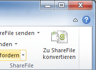 Umgang mit Dateianhängen (E-Mail Attachements) Nach erfolgreicher Installation haben Sie in Ihrer E-Mail Senden Funktion die neuen ShareFile Funktionen integriert.