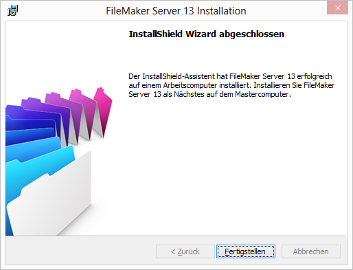 Kapitel 3 Einsetzen von FileMaker Server auf mehreren Rechnern 32 10. Klicken Sie auf Installieren.