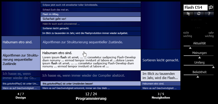 239 Abbildung 5: Interface des Blogsequencers in Ursprungsform (oben) und mit erweiterten Interaktionsmöglichkeiten (unten).