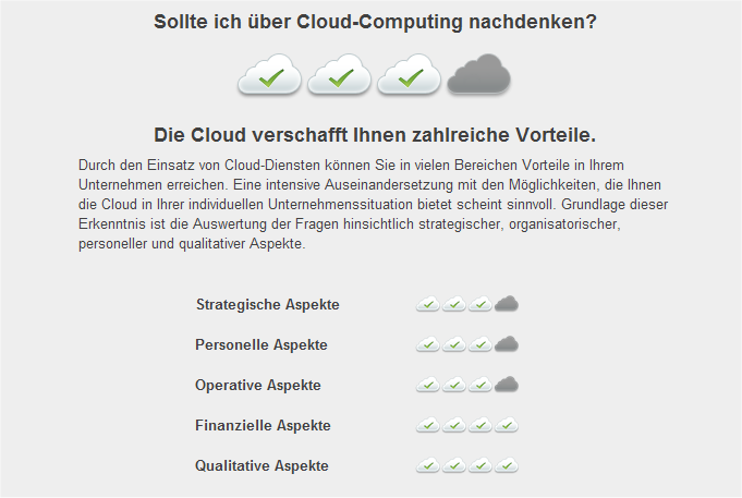 Sinnfälligkeit des Cloud-Einsatzes Quelle: Cloud-Services und Cloud-Produkte für den