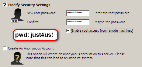 Kapitel 6: MySQL mit PHP Abbildung 30: Service angeben, automatisch starten und die PATH-Variable erweitern Abbildung 31: Passwortvergabe Das Passwort ist just4us!. 6.3 Testen der Installation Wir starten ein Terminal: C:\Users\Administrator>mysql -u root -p Enter password: ******** Welcome to the MySQL monitor.