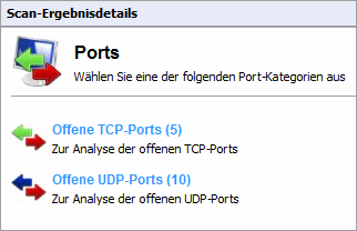 Screenshot 90: System-Patchstatus Ports Klicken Sie auf Ports, um alle offenen TCP- und UDP-Ports anzuzeigen, die während eines Scans erkannt wurden.