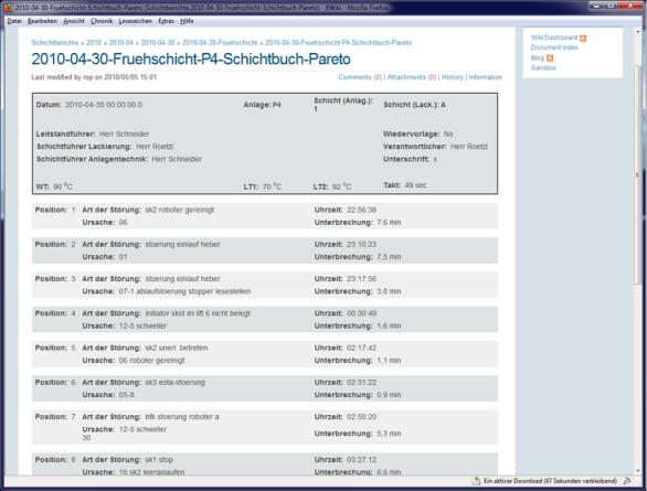 Jul-12 DE software & control GmbH 15 Implementation: Schichtberichte - Meldungen für die Instandhaltung Für die Instandhaltung werden alle Meldungen, die von den Anlagen während der