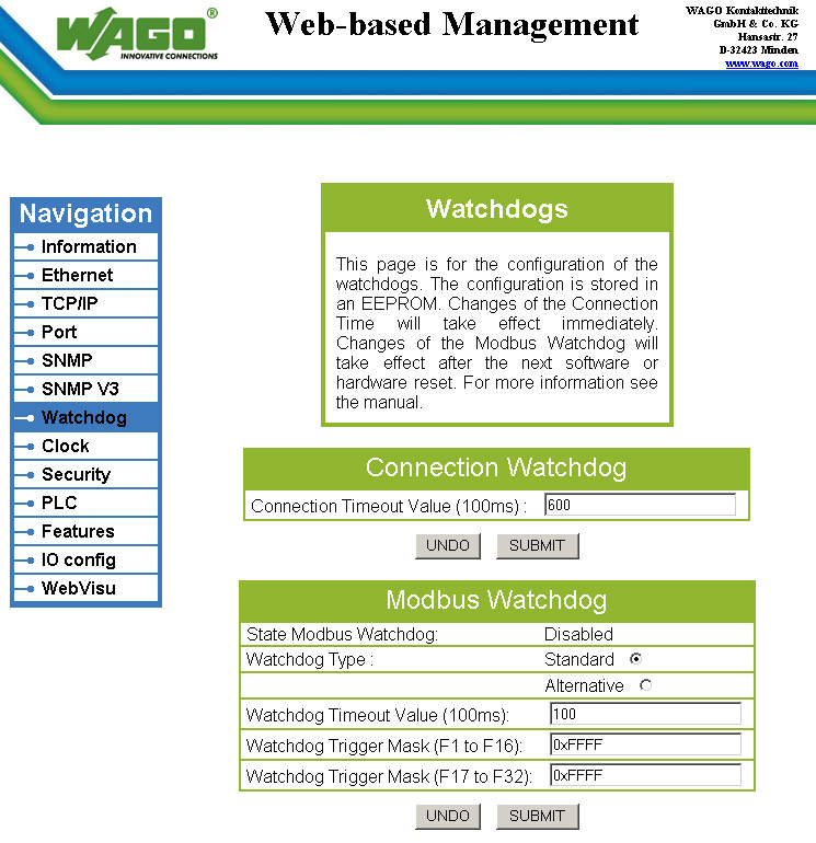 Pos: 83.40 /Serie 750 (WAGO-I/O-SYSTEM)/Web-based Management-System/Seite Watchdog/Watchdog - Bild (750-881) @ 8\mod_1276865588182_6.doc @ 58181 @ @ 1 Pos: 83.