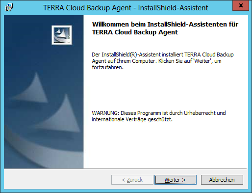 3 Agentenkonfiguration 3.1 Installation unter Windows Laden Sie bitte den TERRA Backup Agenten herunter.