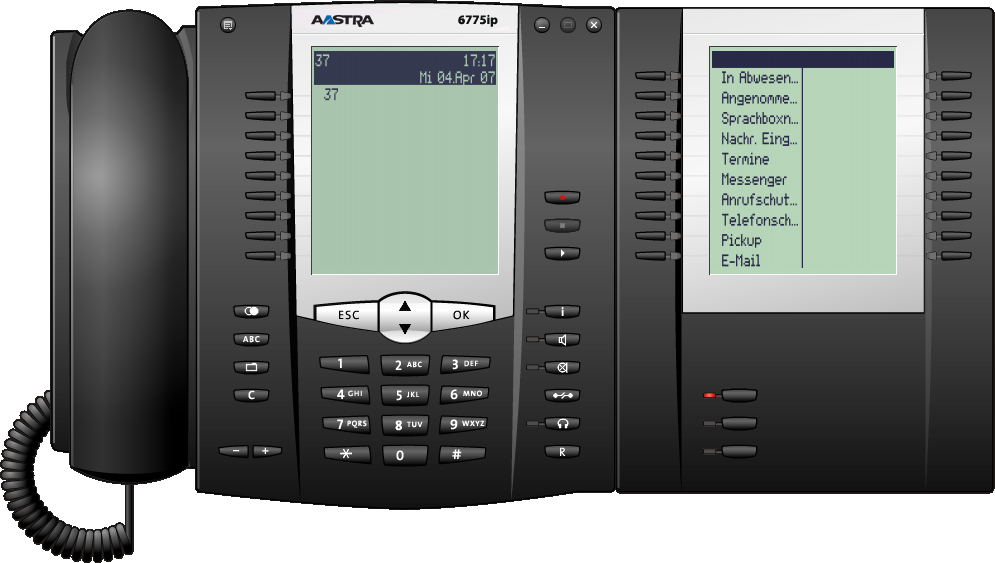 Voice over IP (VoIP) Aastra 277xip (OpenPhone 7x IPC) SYSLOGD: Für Protokollierungszwecke können Nachrichten des VoIP-Systemtelefons an einen Syslog-Server gesendet werden.
