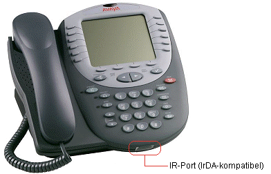 6. Infrarot-Wählen Verschiedene H.323 IP-Telefone verfügen an der Vorderseite des Telefons über einen Infrarot-Port. Hierzu zählt auch das 4620-Telefon.