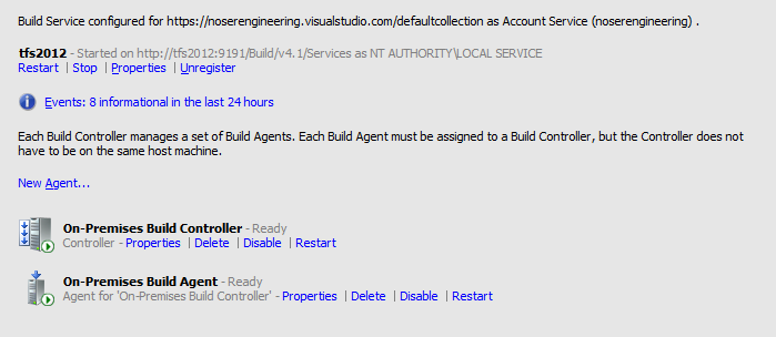 On-Premises Build Controller / Agent Es können Build Controller und Build Agent,