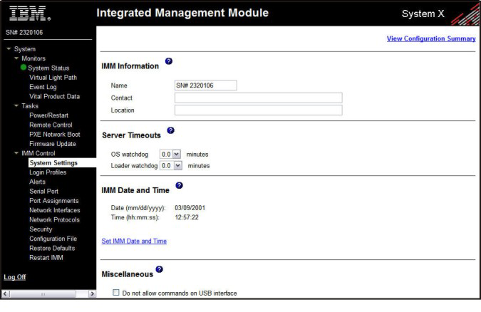 Auf der Seite "Configuration File" (Konfigurationsdatei) können Sie die Konfiguration des IMM sichern, ändern und wiederherstellen.