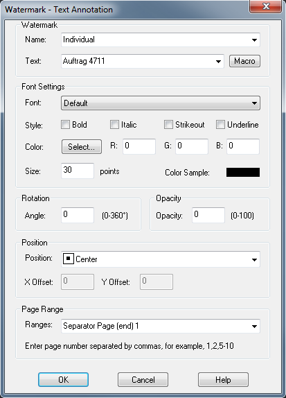 Suchbegriffe als Wasserzeichen auf einer automatisch neu erstellten letzten Seite Die automatisch vom Imageprinter neu erstellte separate Seite am Ende Ihrer EMail stellt ein Befehlsblatt dar.