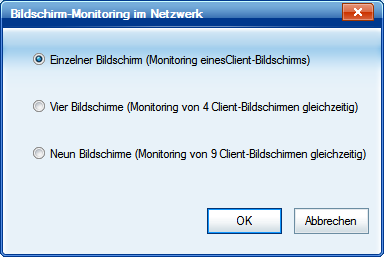 3.4.4 Netzwerk-Monitoring Mit der Funktion "Netzwerk-Monitoring" kann der Bildschirm eines Client-PCs auf dem
