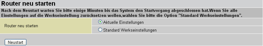 4. Speichern der Konfiguration im Flash Nachdem Sie die Einstellungen des Routers verändert haben, müssen Sie alle Konfigurationsparameter im FLASH speichern, um einen Datenverlust zu verhindern,