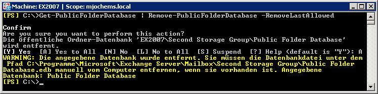 Entfernen der Öffentlichen Ordnern Part II: Um noch evtl. vorhandene System Ordner zu löschen führt man folgenden Befehl aus.