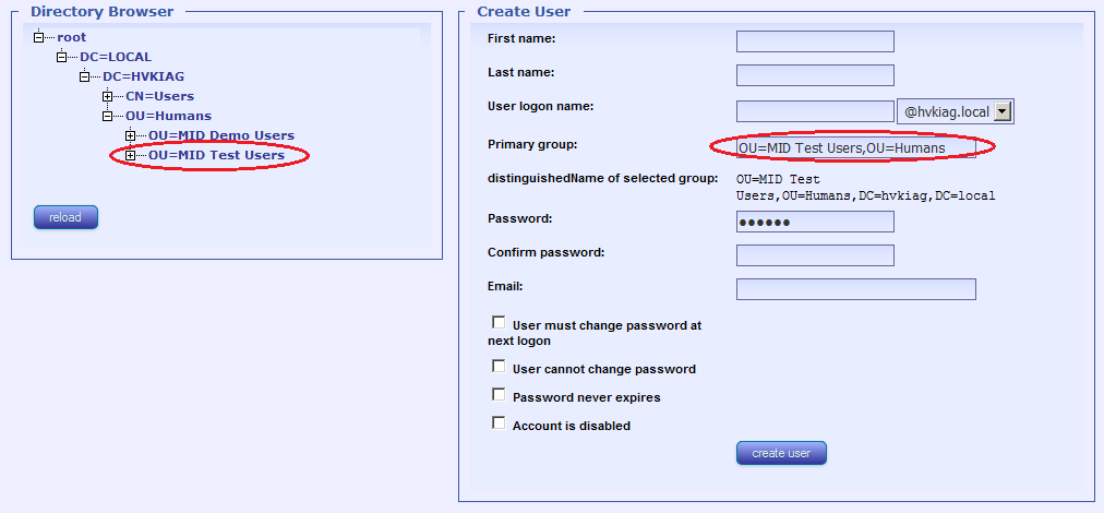 24.2. Konfiguration Der Swiss SafeLab Web AD Manager Lite steht der M.ID Administratoren-Gruppe automatisch zur Verfügung.